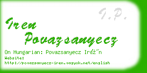 iren povazsanyecz business card